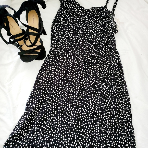Mini black and white polka dot dress - Picture 1 of 2